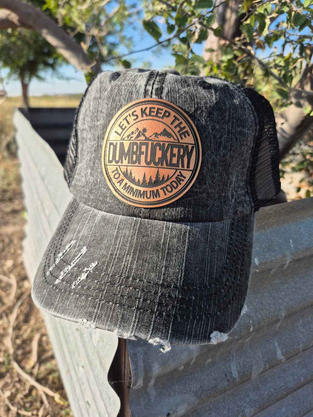 Women's "Dumbfuckery" Pony Tail Hat - Black