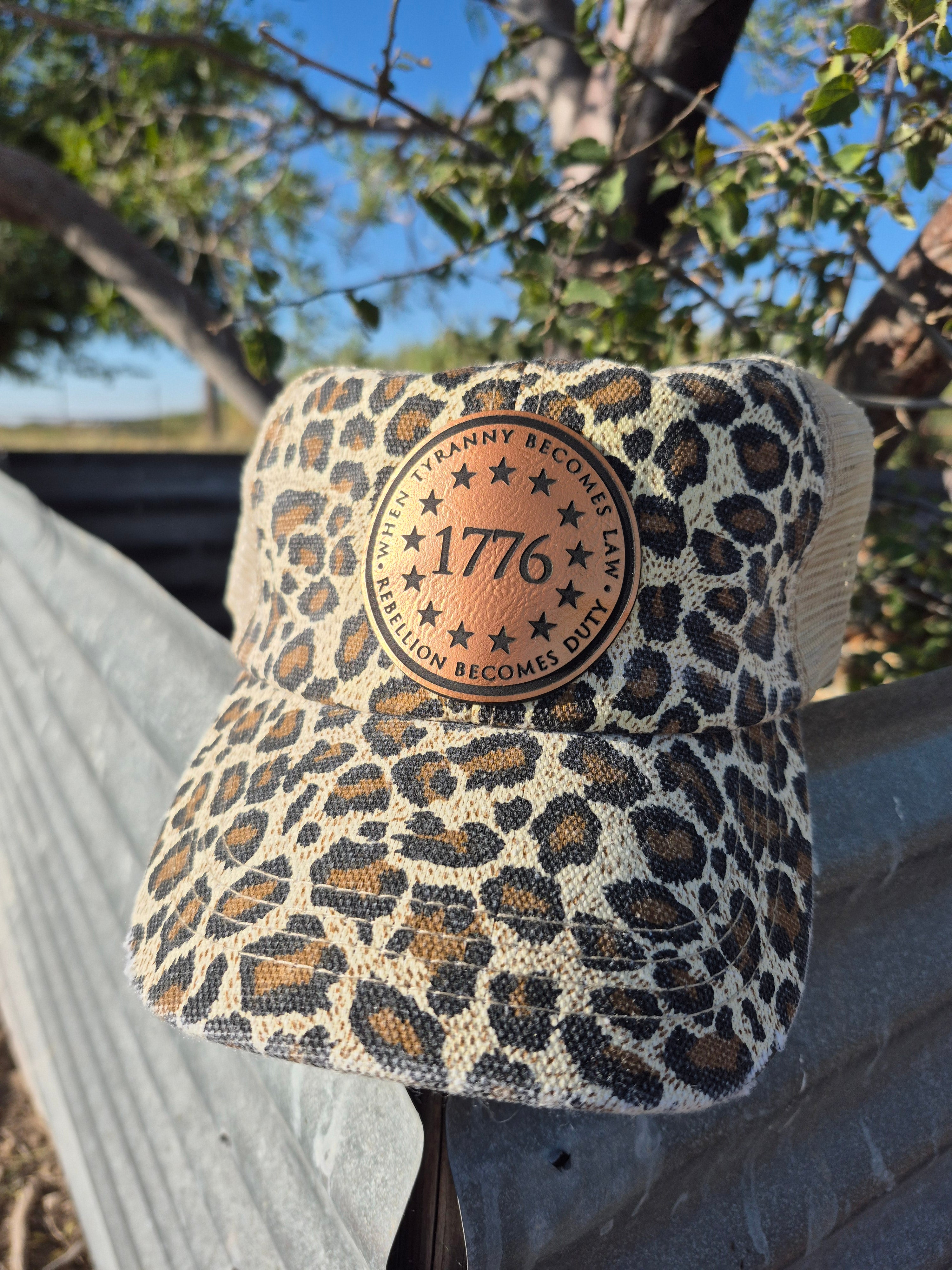 Women's "1776" Pony Tail Hat - Cheetah Khaki