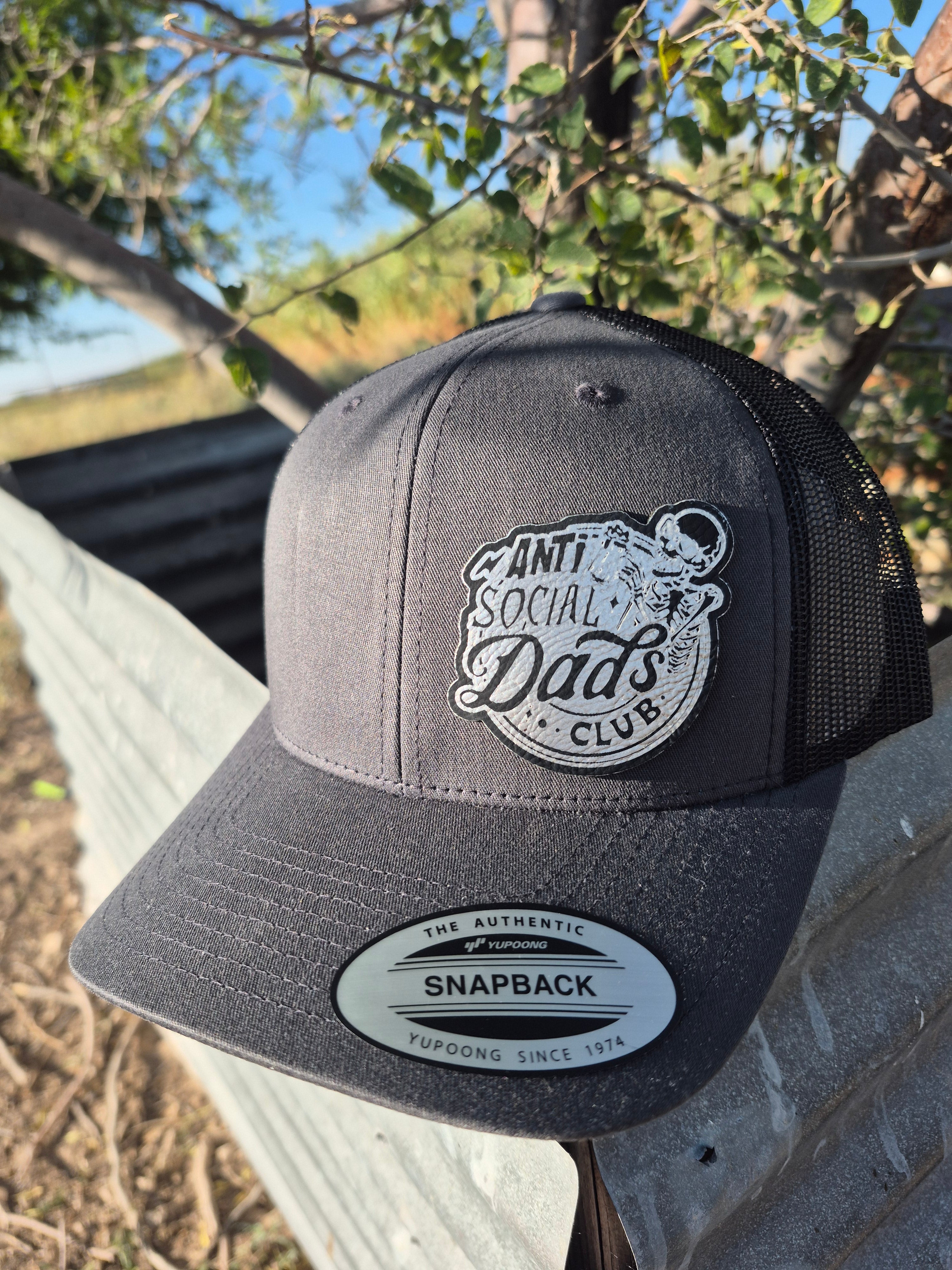 Anti Social Dads Club Hat - Black/Silver Patch
