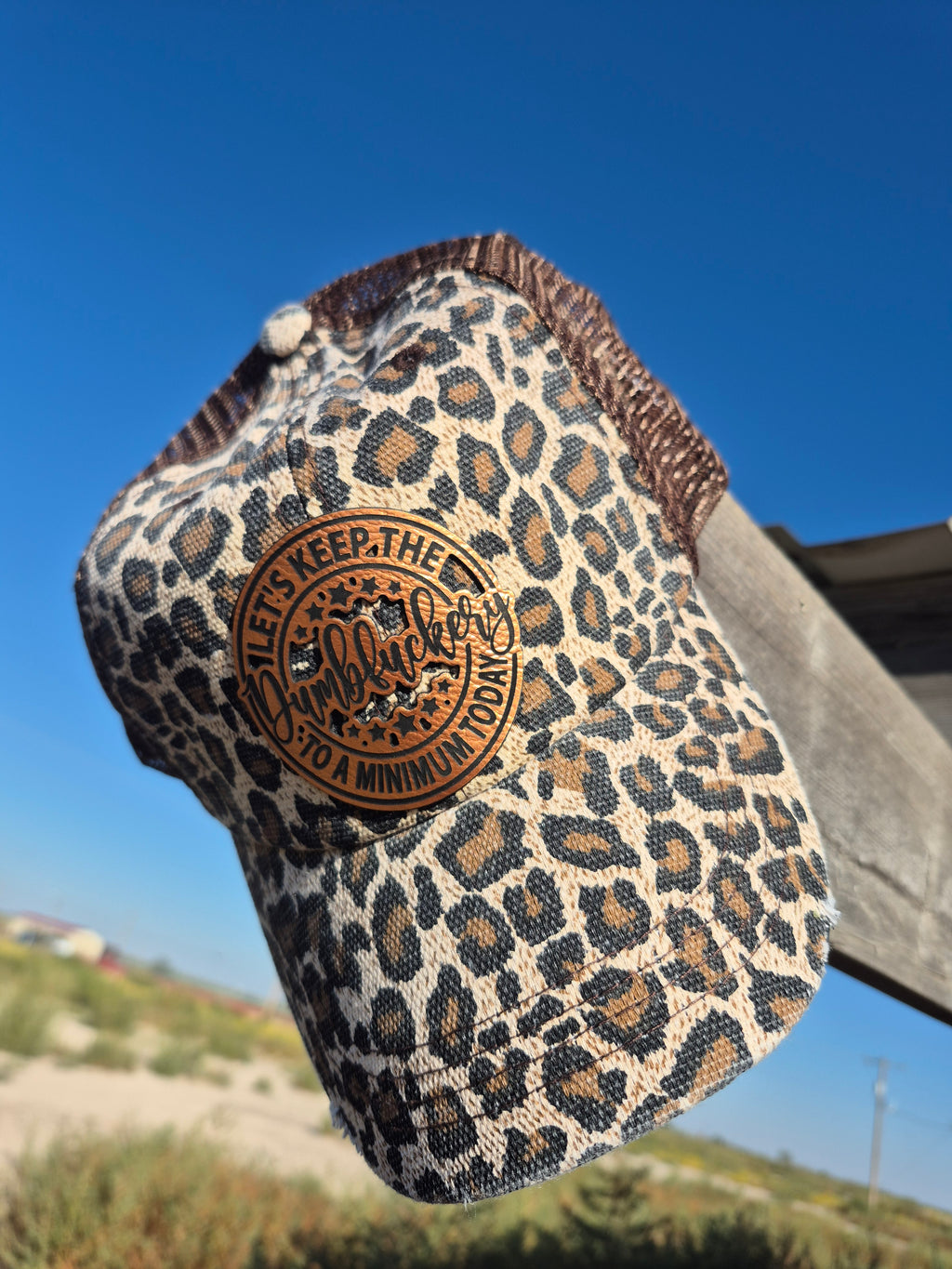 Women's "Dumbfuckery" Pony Tail Hat - Cheetah Brown