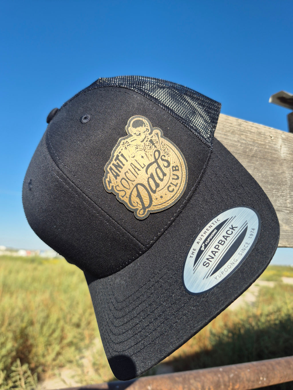 Anti Social Dads Club Hat - Black/Gold Patch