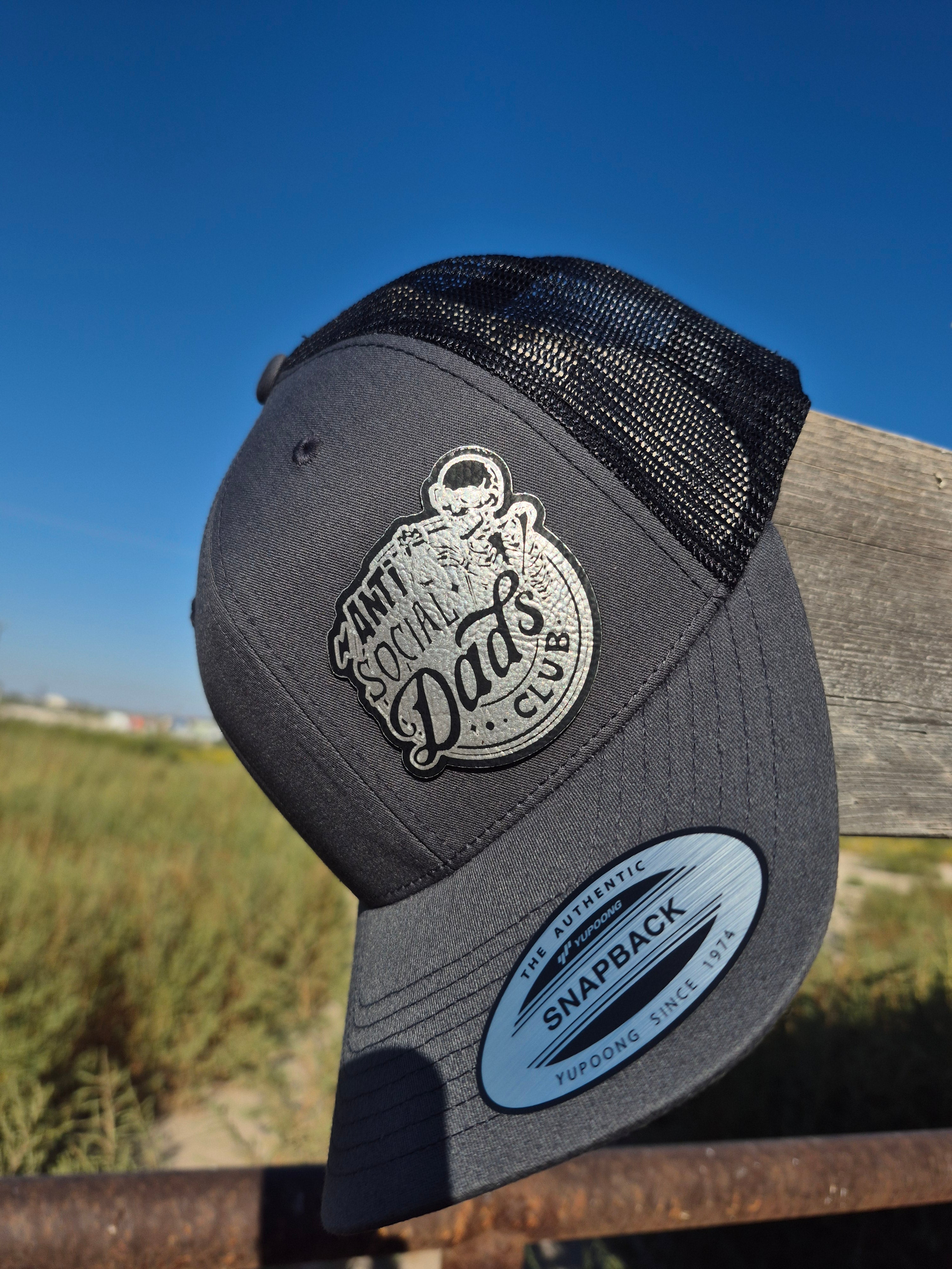 Anti Social Dads Club Hat - Black/Silver Patch