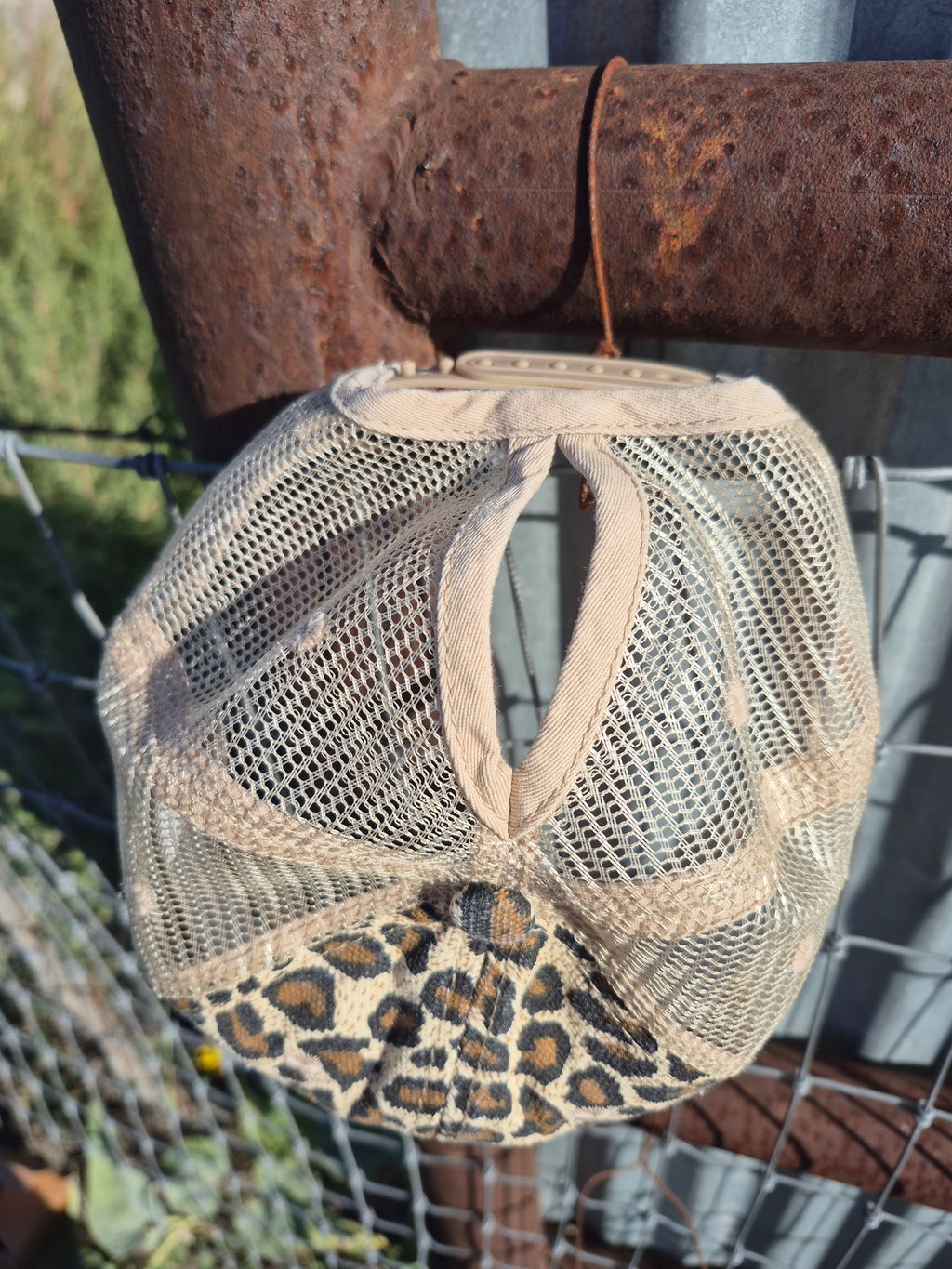 Women's "1776" Pony Tail Hat - Cheetah Khaki