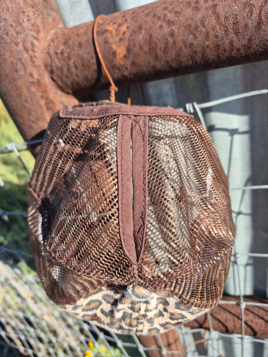 Women's "Dumbfuckery" Pony Tail Hat - Cheetah Brown