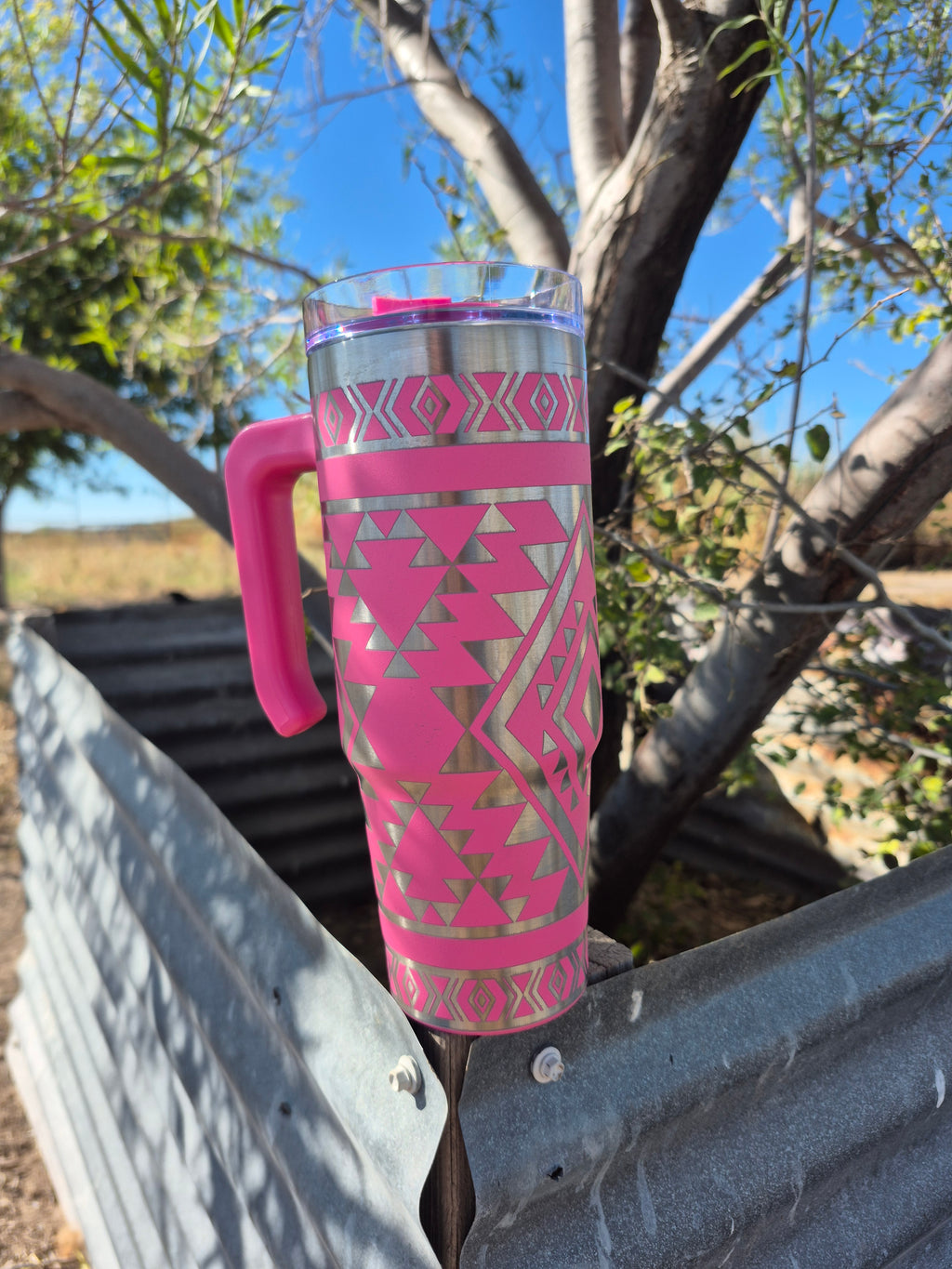 Pink Southwestern Aztec Tumbler