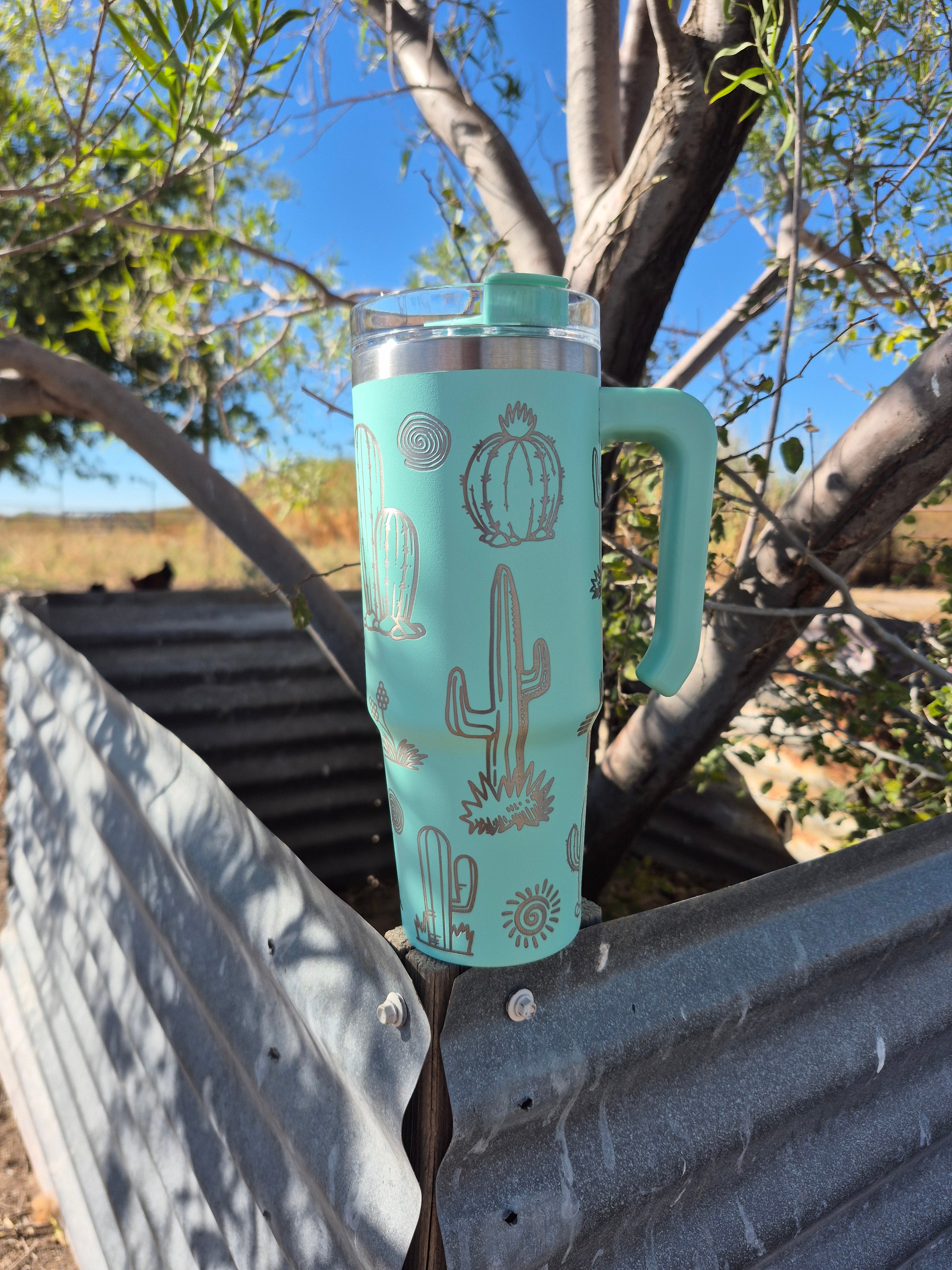 Teal Desert Zia Wrap Tumbler