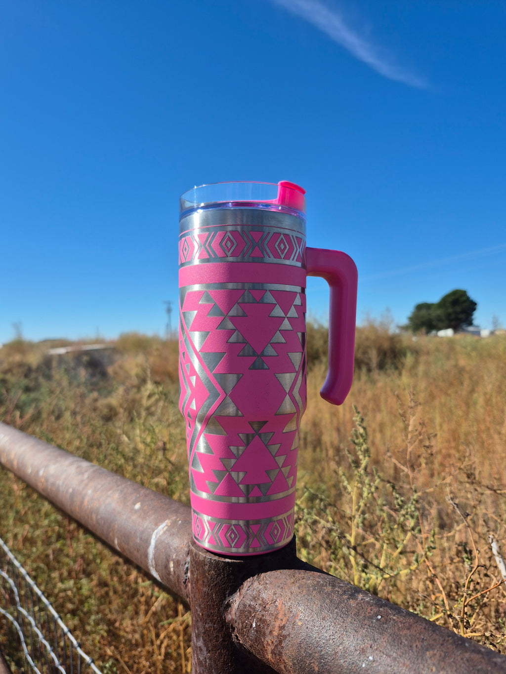 Pink Southwestern Aztec Tumbler