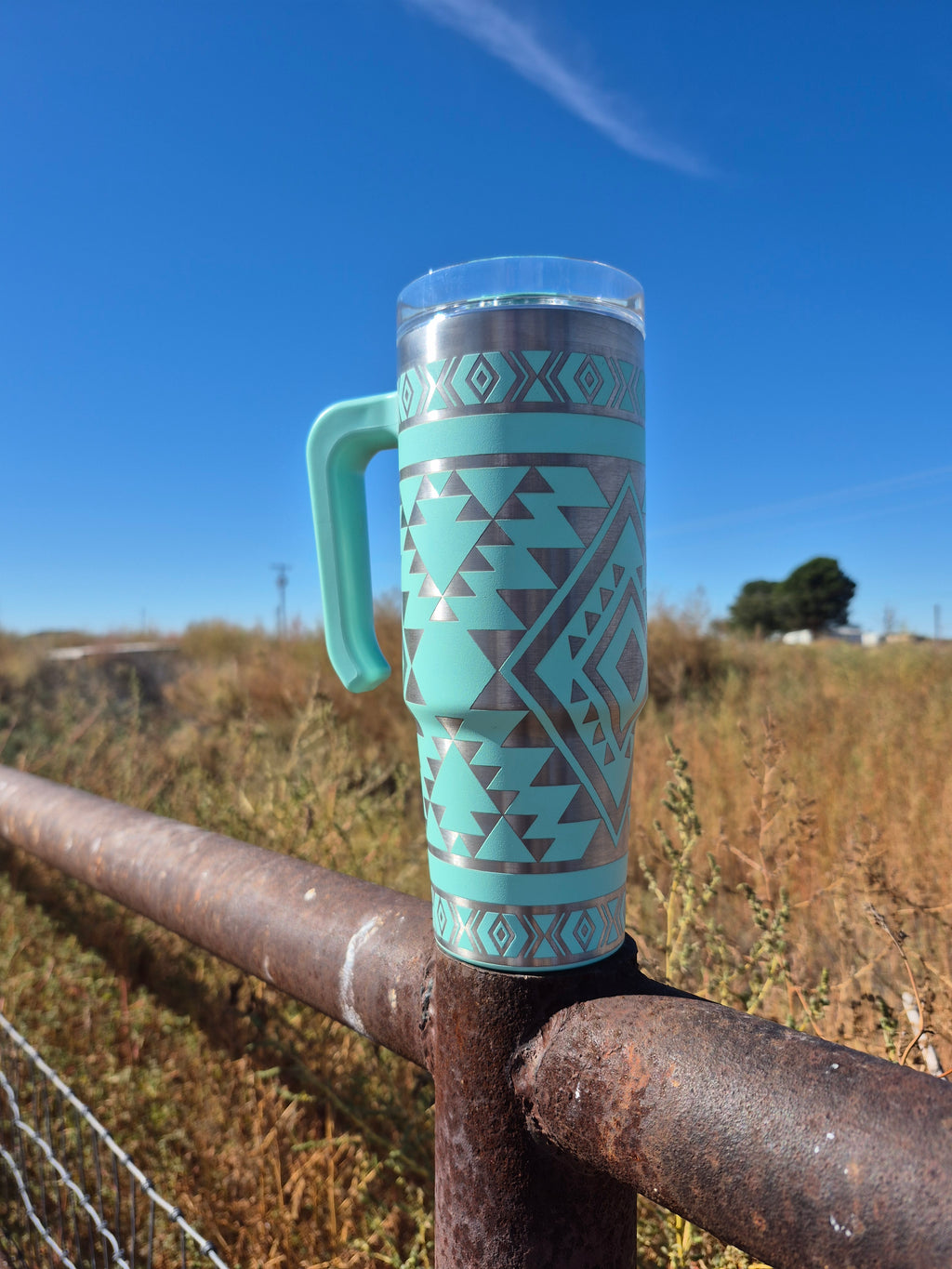Teal Southwestern Aztec Tumbler