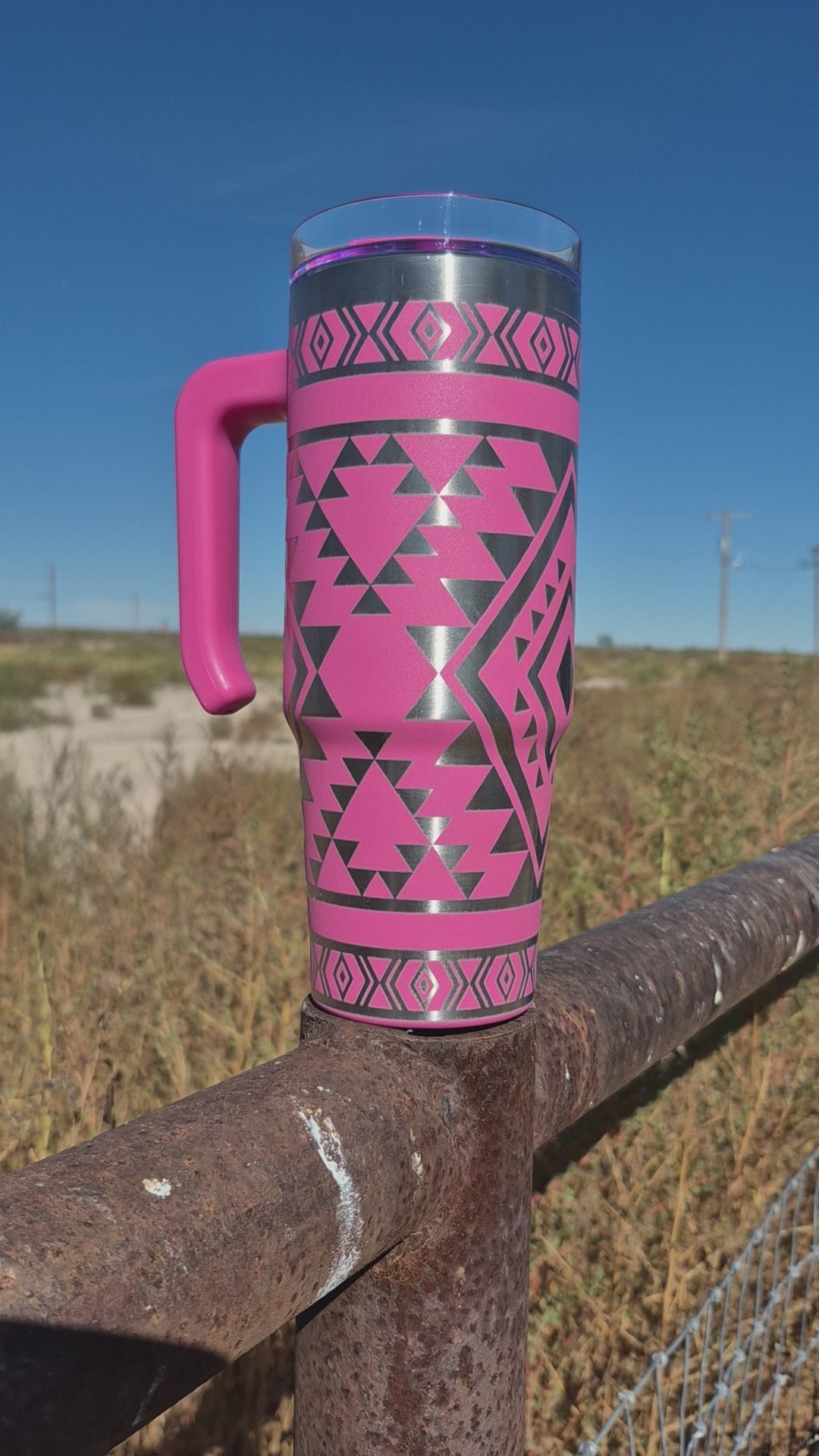 Pink Southwestern Aztec Tumbler
