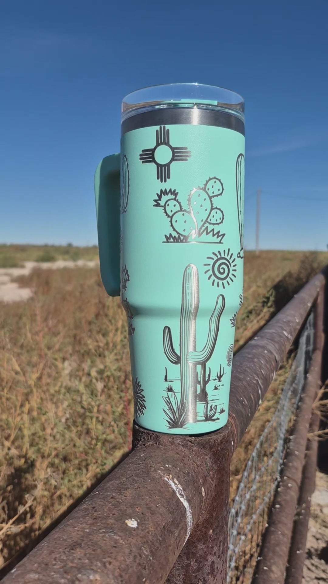 Teal Desert Zia Wrap Tumbler