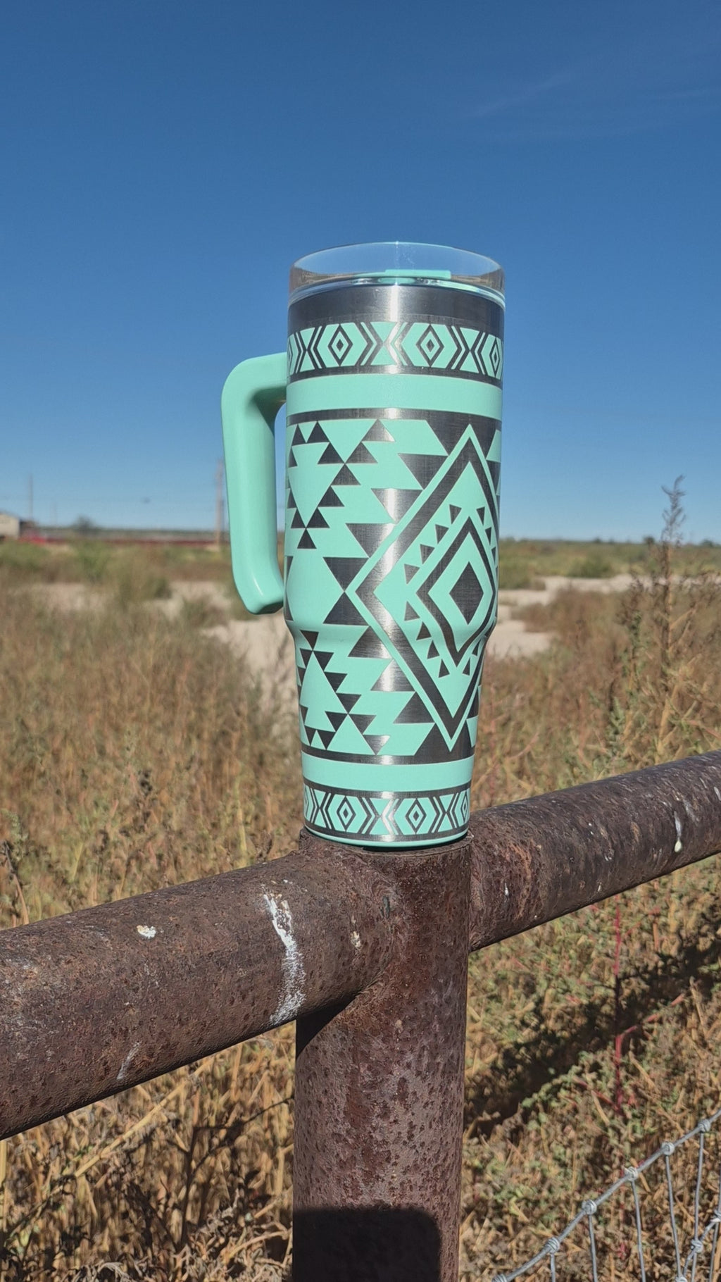 Teal Southwestern Aztec Tumbler